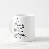Vreugde Hoop Liefde Vrede Kerstmis Print Modern Wi Koffiemok (Voorkant links)