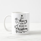 Vreugde Hoop Liefde Vrede Kerstmis Print Modern Wi Koffiemok (Links)