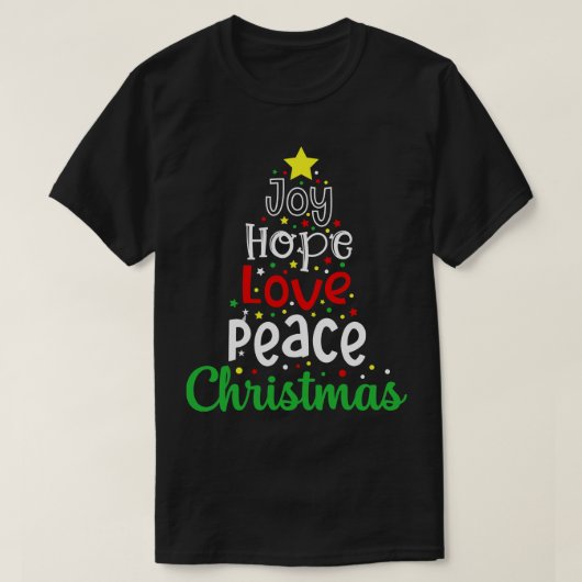 Vreugde hoop perzik kerst t-shirt (Design voorkant)