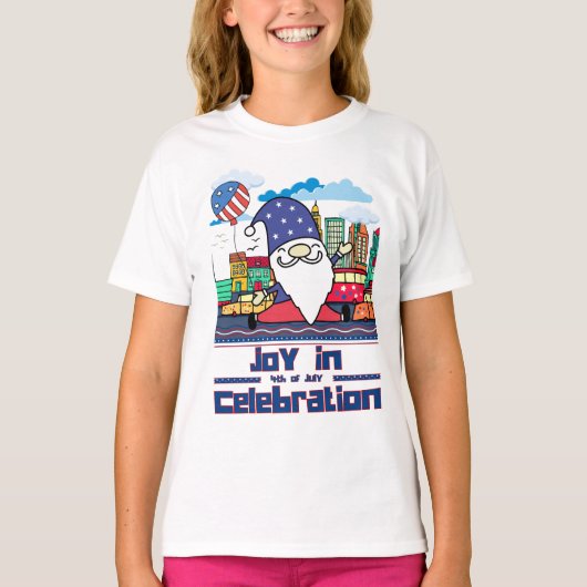 Vreugde in 4 juli-viering t-shirt (Voorkant)