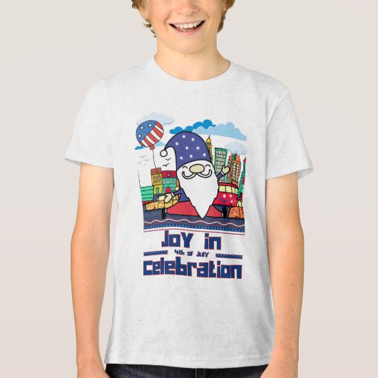 Vreugde in 4 juli-viering Tri-Blend shirt (Voorkant)