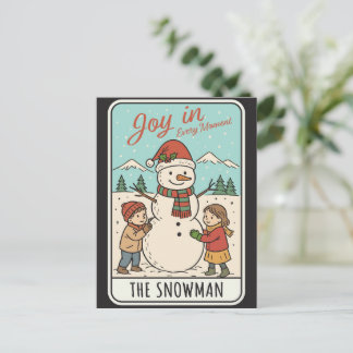 Vreugde in elk moment Sneeuwman & Kinderen Kerstmi Feestdagenkaart