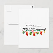 Vreugde in kerst is altijd groter, wiskunde kerst briefkaart (Voorkant / Achterkant)