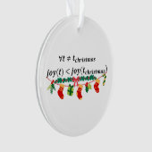 Vreugde in kerst is altijd groter, wiskunde kerst ornament (voorkant)
