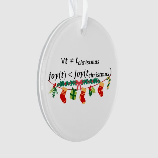 Vreugde in kerst is altijd groter, wiskunde kerst ornament (voorkant)