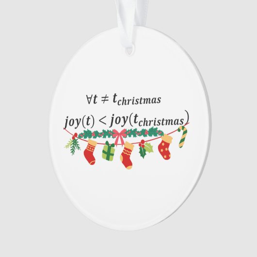 Vreugde in kerst is altijd groter, wiskunde kerst ornament (voorkant)