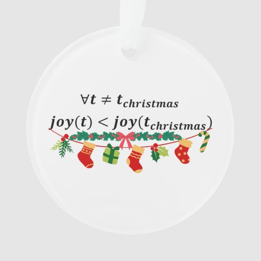 Vreugde in kerst is altijd groter, wiskunde kerst ornament (voorkant)