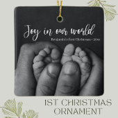 "Vreugde in onze wereld" Baby's eerste kerstvakant Keramisch Ornament