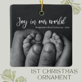 "Vreugde in onze wereld" Baby's eerste kerstvakant Keramisch Ornament