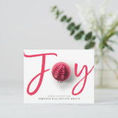 Vreugde in Script en Ornament | Vakantie groeten Feestdagenkaart (Staand voorkant)