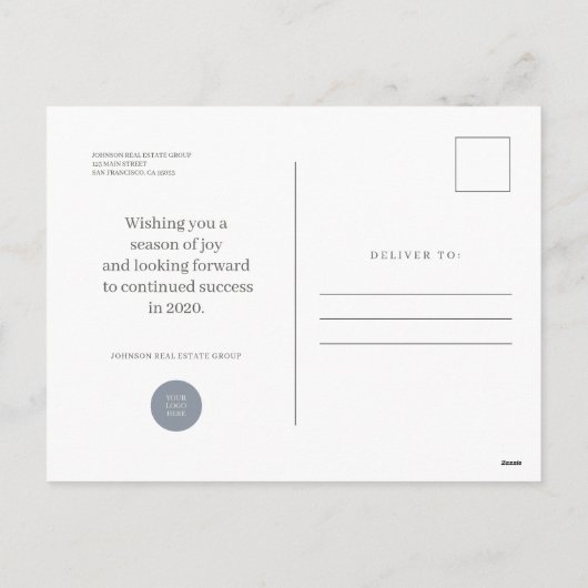 Vreugde in Script en Ornament | Vakantie groeten Feestdagenkaart (Achterkant)