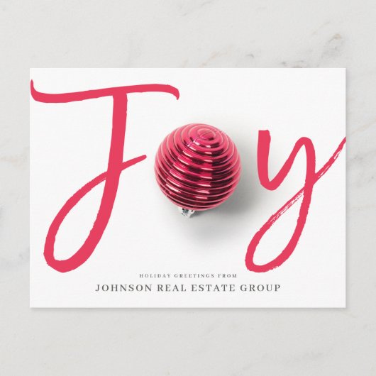 Vreugde in Script en Ornament | Vakantie groeten Feestdagenkaart (Voorkant)