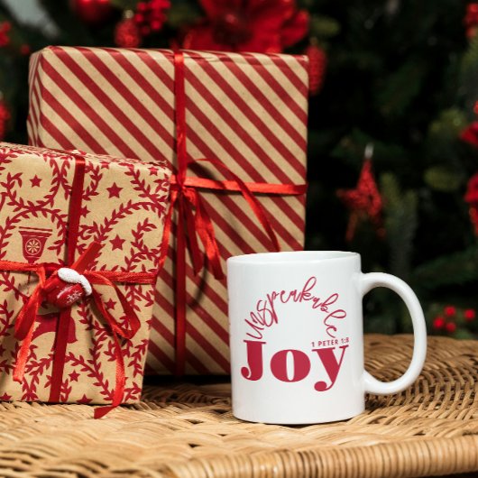 Vreugde Inspirerend Christelijk Modern Rood Typogr Koffiemok