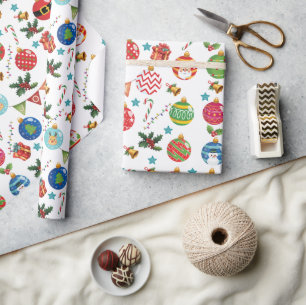 Vreugde Kerst, Kerst-Bal-Ornament Cadeaupapier
