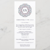 vreugde | Kerstavond diner menu (Voorkant)