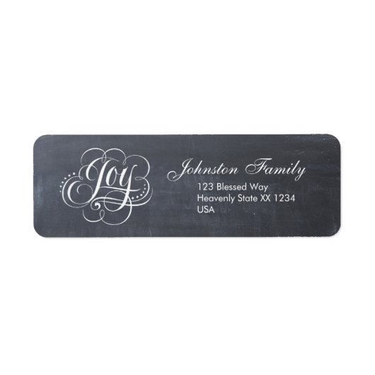 VREUGDE Kerstkalligrafie Swirly Lettering God Etiket (Voorkant)