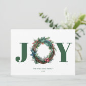 Vreugde Kerstkrans Floral Feestdagenkaart (Staand voorkant)