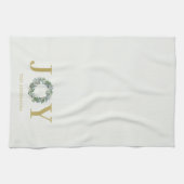 "Vreugde" Kerstkrans gepersonaliseerd Theedoek (Horizontaal)