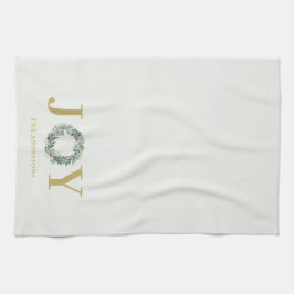 "Vreugde" Kerstkrans gepersonaliseerd Theedoek