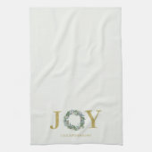 "Vreugde" Kerstkrans gepersonaliseerd Theedoek (Verticaal)