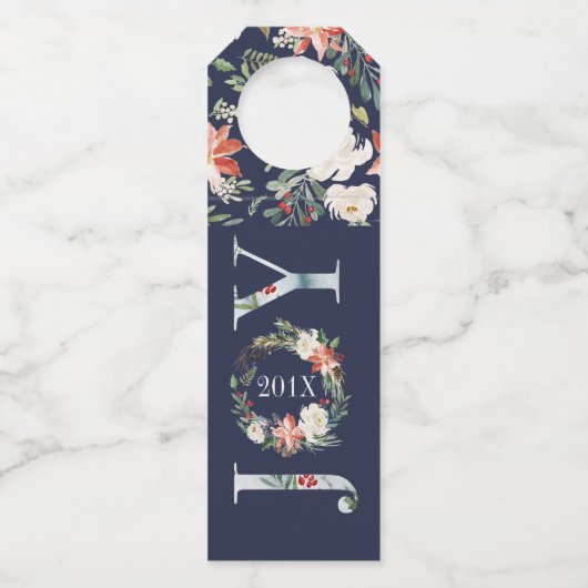 Vreugde Kerstkrans & Typografie Flessenhanger (Voorkant)