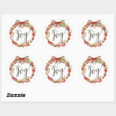 Vreugde Kerstkrans Vakantie Ronde Sticker (Vel)