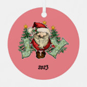 Vreugde Kerstman Kerstmis Metalen Ornament (Voorkant)