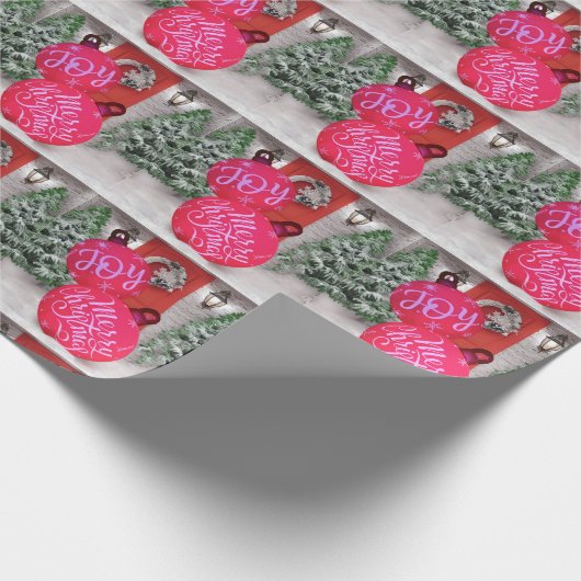 Vreugde & Kerstmis Cheer Cadeaupapier (Hoek)