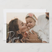 Vreugde Kerstmis Fotokaart Eenvoudige Witte Vakant Feestdagenkaart (Voorkant)