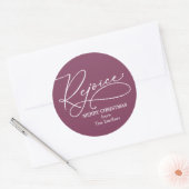 Vreugde Kerstmis - Kies achtergrondkleur Ronde Sticker (Envelop)