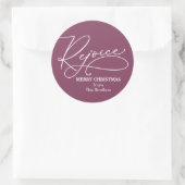 Vreugde Kerstmis - Kies achtergrondkleur Ronde Sticker (Tas)