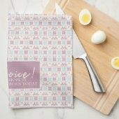 Vreugde Kerstmis Pastel Typografie Sneeuwvlokken Theedoek (Quarter Fold)