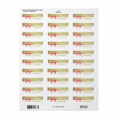 Vreugde Kerstmis Rode Gouden Hand Script Retouradr Etiket (Full Sheet)