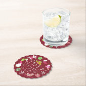 Vreugde Kerstmis Rode Wijn Kartonnen Onderzetters (Insitu)