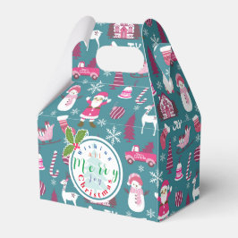 Vreugde Kerstmis Turquoise Bedankdoosjes