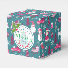 Vreugde Kerstmis Turquoise Bedankdoosjes