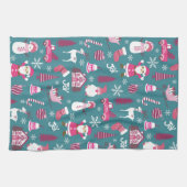 Vreugde Kerstmis Turquoise Theedoek (Horizontaal)