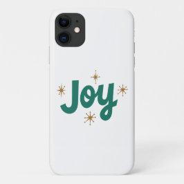 Vreugde  Kerstmis Witte en blauwe tekst Case-Mate iPhone Case