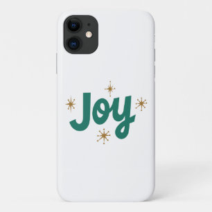 Vreugde Kerstmis Witte en blauwe tekst Case-Mate iPhone Case