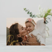 Vreugde Kerstmis Zegeningen Religieuze Fotokaart Folie Feestdagenkaart (Staand Voorkant)