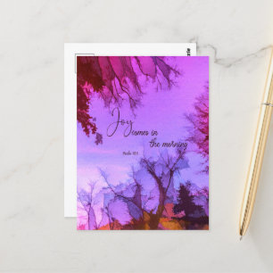 Vreugde komt in de ochtend briefkaart