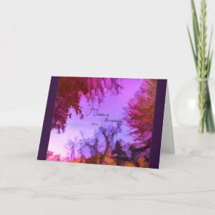 Vreugde komt in de ochtend feestdagen kaart