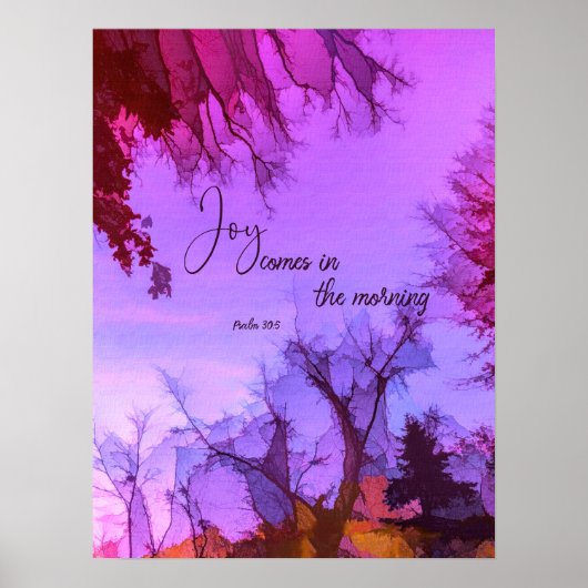 Vreugde komt in de ochtend poster (Voorkant)