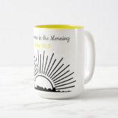 vreugde komt in de ochtend psalm 30:5 tweekleurige koffiemok (Voorkant rechts)