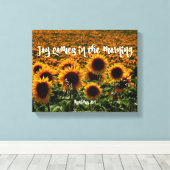 Vreugde Komt In De Ochtend Psalmen Bijbel Verse Canvas Afdruk (Insitu (Houten vloer))