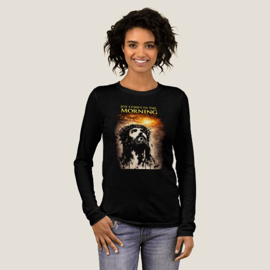 Vreugde komt in de ochtend Tri-Blend shirt (Voorkant)