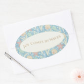 Vreugde Komt in Golven – Boho Strand Ovale Sticker (Envelop)