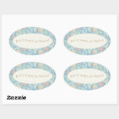 Vreugde Komt in Golven – Boho Strand Ovale Sticker (Vel)