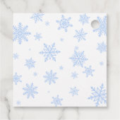 Vreugde! Leuke Blauwe Sneeuwvlokken Kerst Foto Lij Bedankjes Labels (Achterkant)