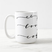 Vreugde, Liefde & Koffie | Elegante handschriftvak Koffiemok (Links)